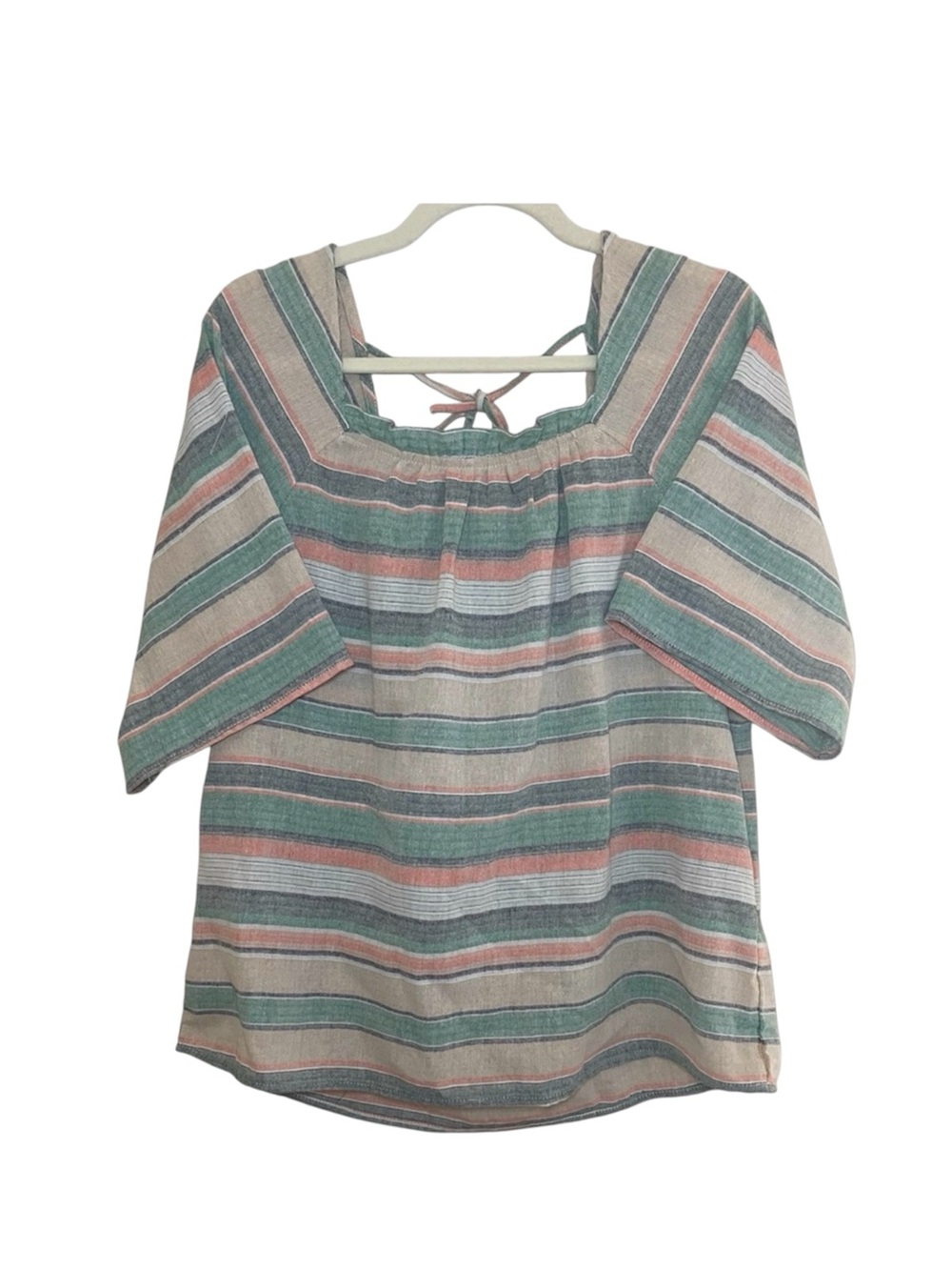 Entro Striped Bell Sleeve Top EUC Size M